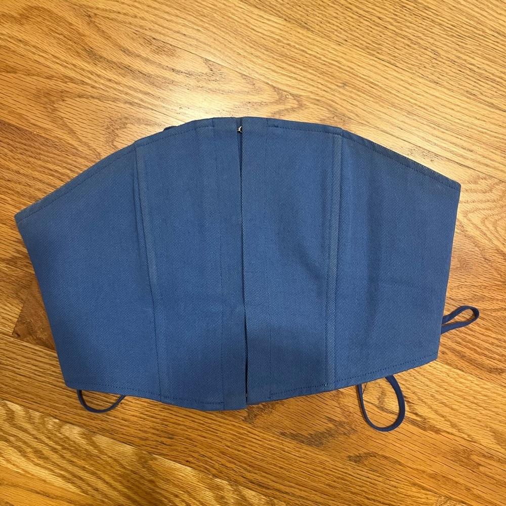 Lioness Blue Cropped Corset Top Small